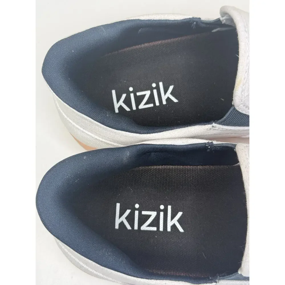 Kizik Venice Sneaker Unisex Womens 8.5 Mens 7 White Canvas Slip On Casual Loafer